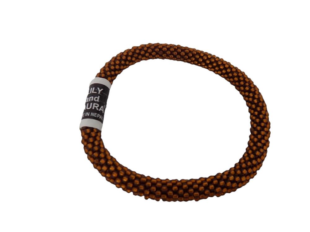 Lily and Laura crocheted and beaded bracelet copper NEW